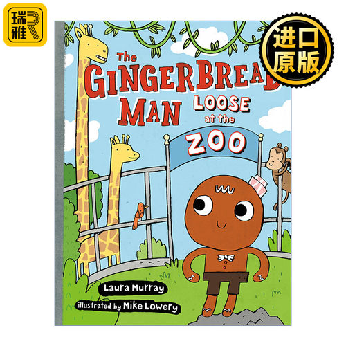 英文原版 The Gingerbread Man Loose at The Zoo The Gingerbread Man Is Loose 姜饼人逃出动物园 姜饼人冒险记系列 儿童精装