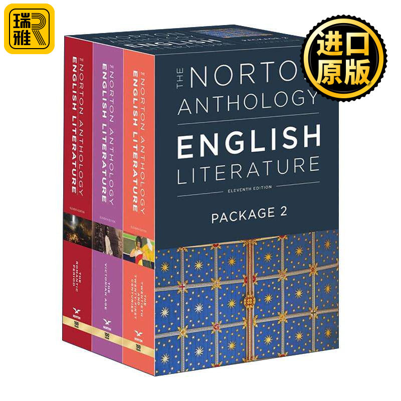 英文原版 The Norton Anthology of English Literature 诺顿英国文学精选集 第11版 3册套装2 从浪漫主义时期到二十一世纪 英文版