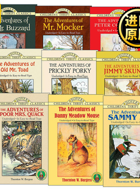 英文原版 Dover Children's Thrift Classics 桑顿·伯吉斯动物故事书 The Adventures of系列9册 英文版 进口英语原版书籍