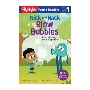 Blow Puzzle Nick Nack 吹泡泡 儿童分级读物 英文原版 尼克与纳克系列 Bubbles and Level Readers Highlights 故事与益智谜题