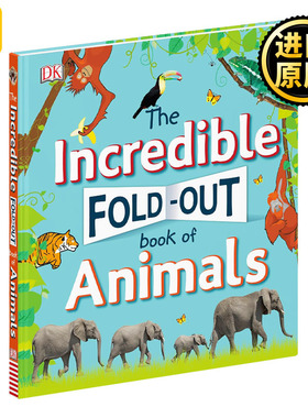 正版 The Incredible FoldOut Book of Animals 不可思议的动物折叠书儿童绘本