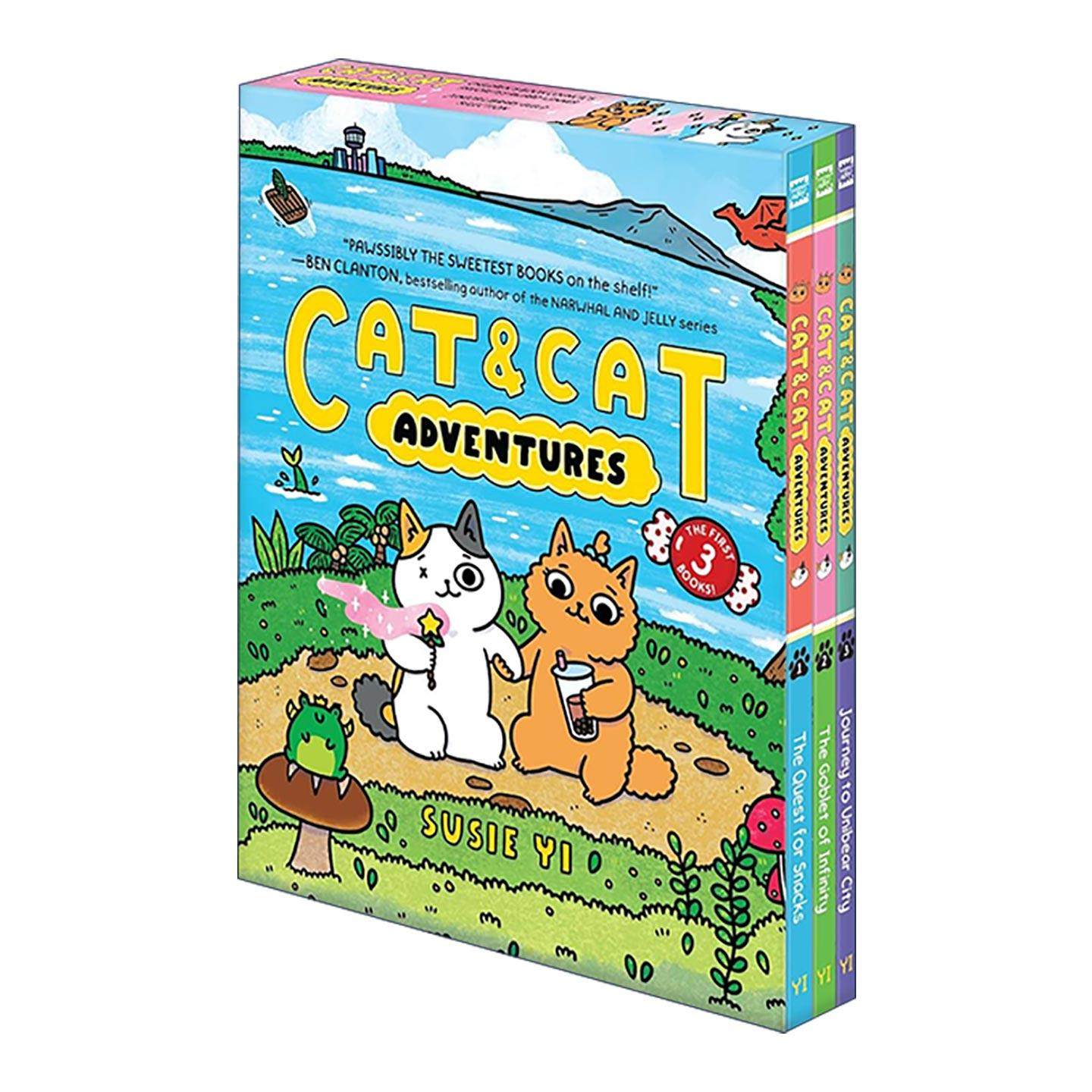 英文原版 Cat & Cat Adventures 3-Book Box Set 猫猫历险记3册盒装 全彩漫画 英文版 进口英语原版书籍,书籍/杂志/报纸,儿童读物原版书,淘宝优惠券,粉丝福利购,淘宝优惠卷