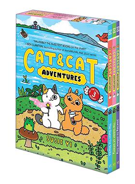英文原版 Cat & Cat Adventures 3-Book Box Set 猫猫历险记3册盒装 全彩漫画 英文版 进口英语原版书籍