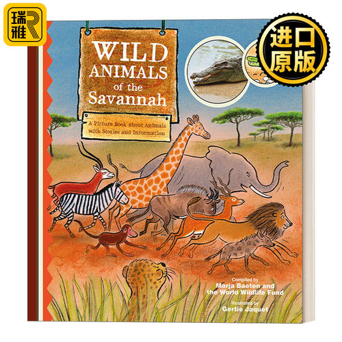 Wild Animals of the Savannah 草原上的野生动物 4-10岁 儿童精装动物科普图画书 Marja Baeten