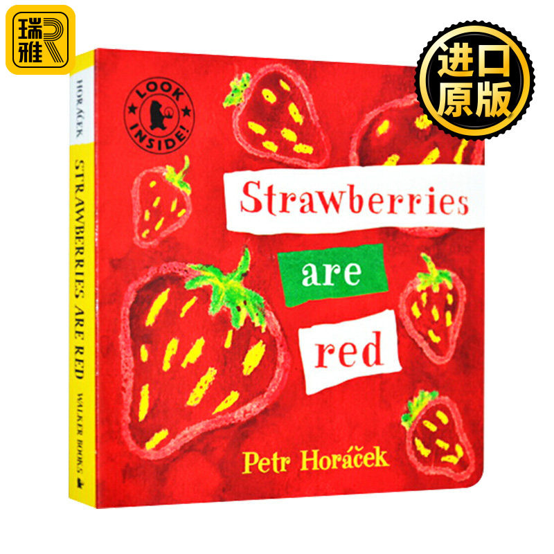 草莓是红色的 Strawberries Are Red 英文原版绘本 颜色启蒙认知 儿童英语读物纸板书 Petr Horacek 英文版 进口原版书籍