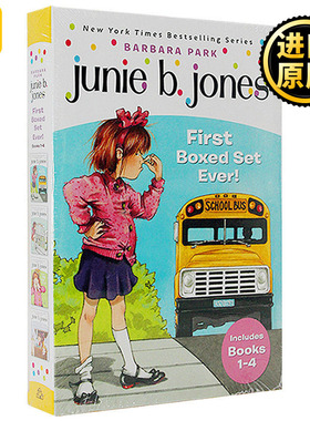 朱尼琼斯系列套装1-4册 英文原版 Junie B. Jones's First Boxed Set Ever初级章节桥梁书 美国小学推荐读物 巴巴拉帕进口英语书籍