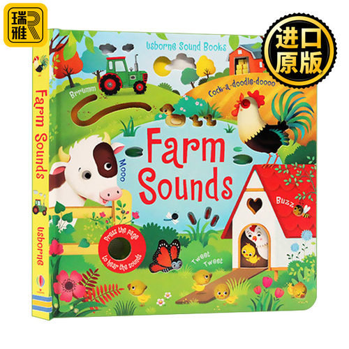 英文原版绘本 Usborne Farm Sounds 农场发声书 纸板书 聆听农场的各种声音 英文版 Sam Taplin 进口英语原版书籍