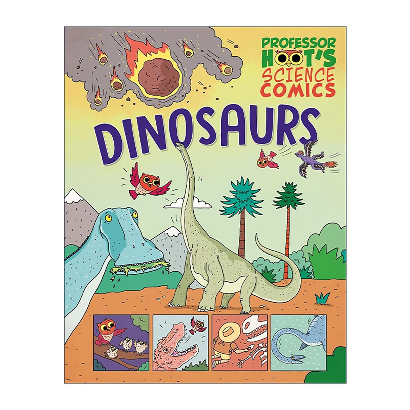 英文原版 Professor Hoot's Science Comics Dinosaurs 科学漫画 恐龙 儿童科学科普百科绘本精装 英文版 进口英语原版书籍