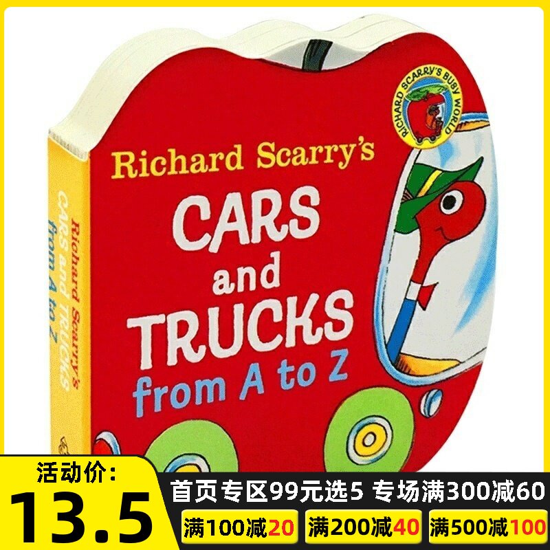 英文原版绘本 richard scarrys cars and trucks from a to z 小卡车