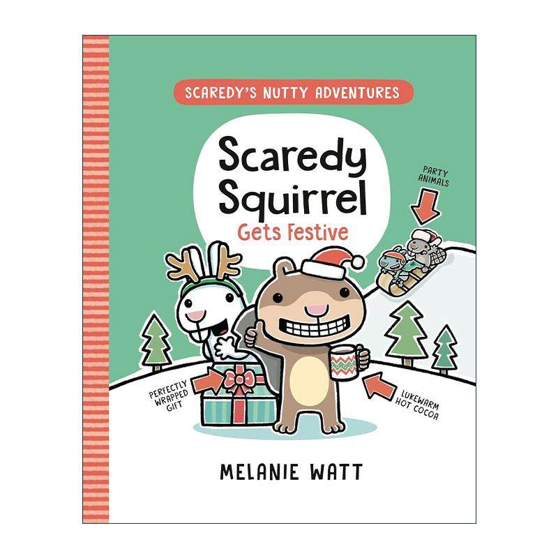 英文原版 Scaredy's Nutty Adventures 03 Scaredy Squirrel Gets Festive 松鼠小嘀咕疯狂冒险系列3 喜庆起来 儿童圣诞漫画章节