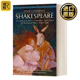 Comedies 进口英语书籍 Shakespeare Shrew 英文原版 Four 仲夏夜之梦 Taming The 威尼斯商人 莎士比亚四大喜剧 第十二夜 the