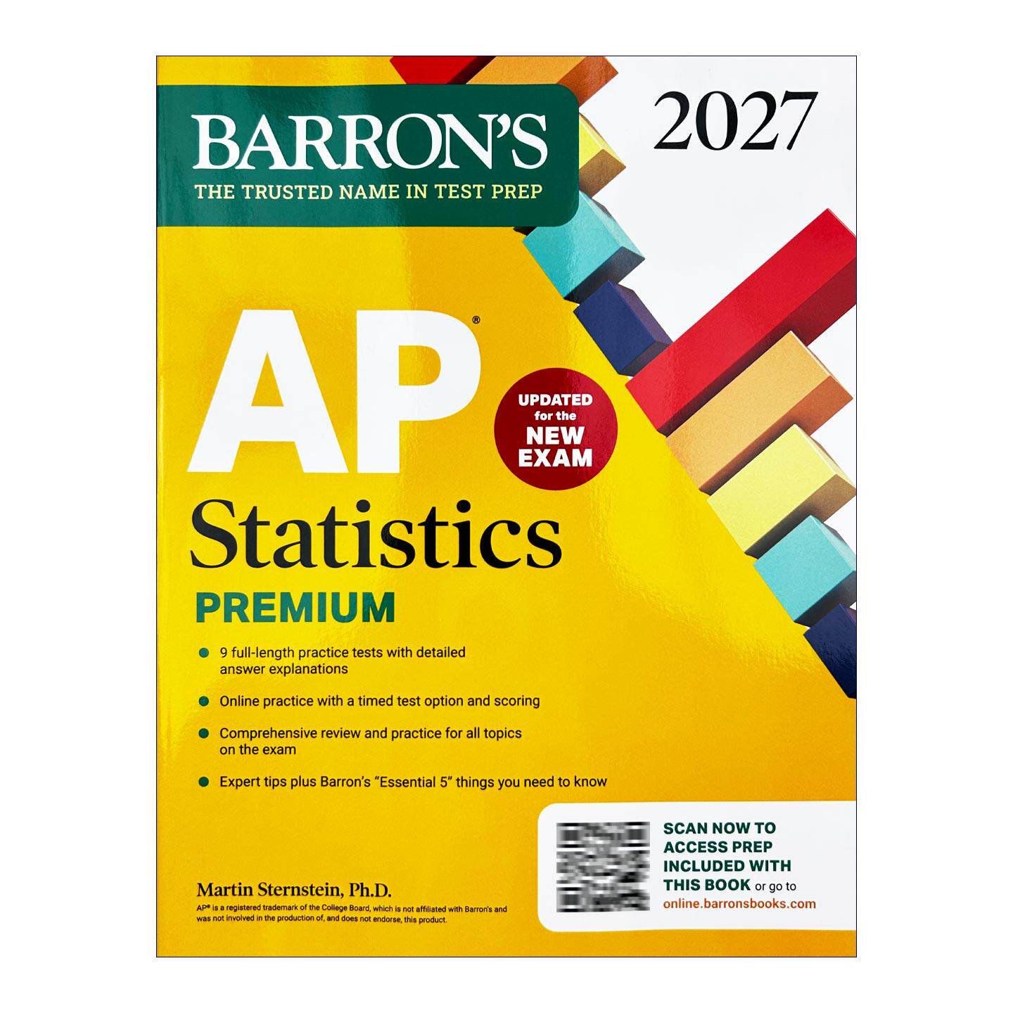 英文原版 AP Statistics Premium 2027 巴朗AP统计学 备考指南 高级版9套题+综合复习+在线练习 英文版 进口英语原版书籍