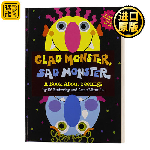 Glad Monster, Sad Monster 情绪小怪兽 精装洞洞书 英文原版 Ed Emberley