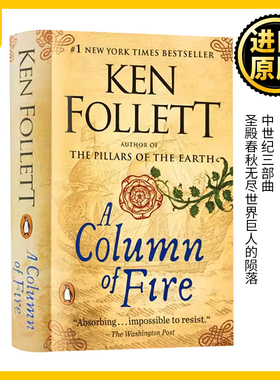 永恒火焰 英文原版小说 A Column of Fire 烈火之柱 中世纪三部曲 圣殿春秋无尽世界巨人的陨落作者肯福莱特Ken Follett进口英语书
