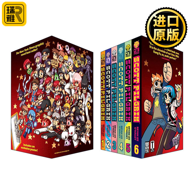 英文原版 Scott Pilgrim Precious Little Box Set 歪小子斯科特6册盒装 带海报 英文版 进口英语原版书籍