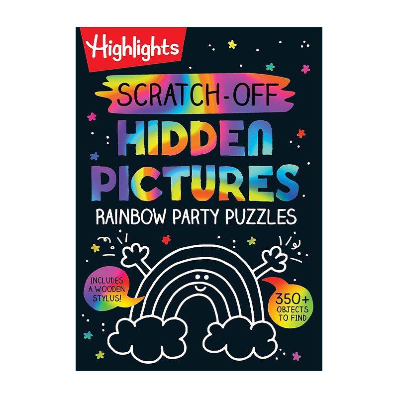 英文原版 Scratch-Off Hidden Pictures Rainbow Party Puzzles 刮一刮 解开隐藏图片中的彩虹派对谜题 英文版 进口英语原版书籍