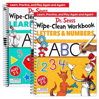 英文原版 Dr. Seuss Wipe-Clean Workbook 苏斯博士可擦拭学习手册2册 儿童启蒙认知益智活动书 英文版 进口英语原版书籍