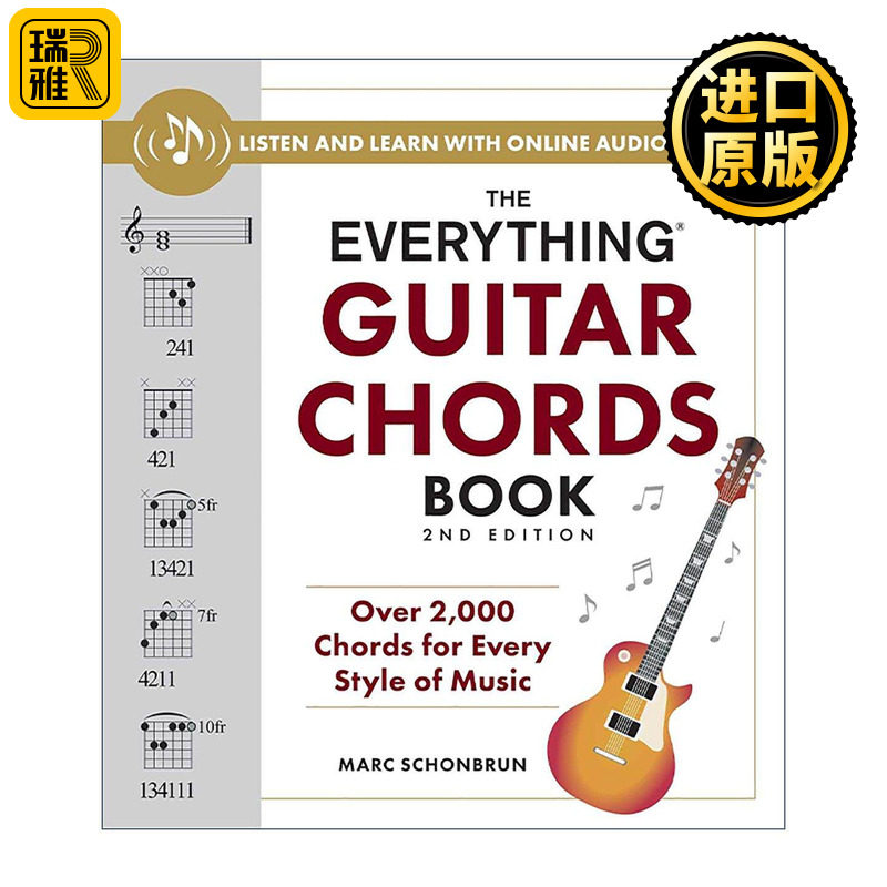 英文原版 Everything Guitar Chords Book 吉他音阶全能指南 第2版 700多种音阶指型 含在线资源 英文版 进口英语原版书籍