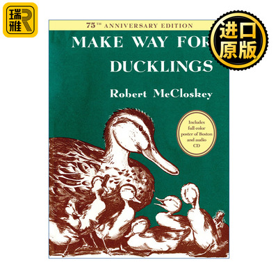 英文原版 Make Way for Ducklings 让路给小鸭子 75周年纪念精装收藏版 凯迪克金奖 Robert McCloskey