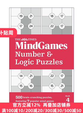 英文原版 The Times MindGames Number & Logic Puzzles Book 4 泰晤士报 头脑游戏系列数字与逻辑谜题书 英文版 进口英语原版书籍
