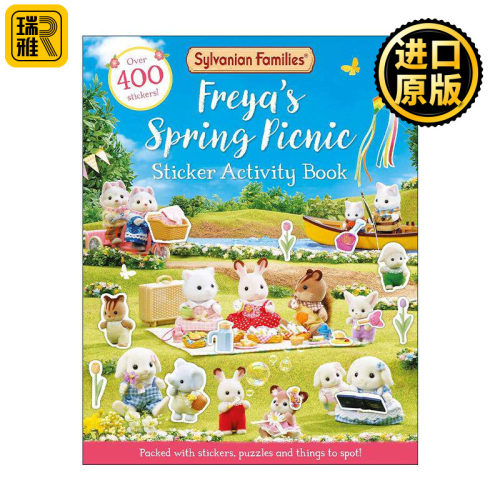 英文原版 Sylvanian Families Freya's Spring Picnic Sticker Activity Book 森贝儿家族芙蕾雅的春季野餐贴纸活动书 英文版