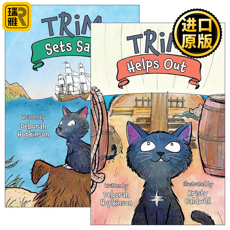 英文原版 Adventures of Trim 特里姆历险记系列2册 航海猫 儿童章节桥梁故事书 Deborah Hopkinson 英文版 进口英语原版书籍