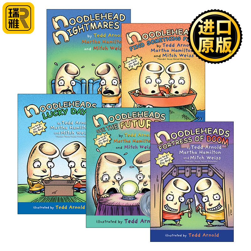 傻瓜面条头小子5册 全彩漫画 英文原版 Noodleheads Something Fishy 爆笑漫画 儿童课外读物 和谐幽默故事书 英文版 进口英语书籍