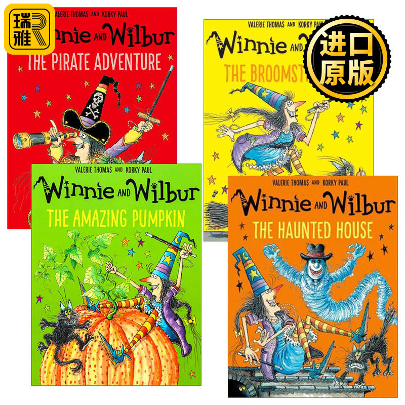 英文原版 Winnie and Wilbur 女巫温妮与黑猫威尔伯趣味故事4册 儿童魔法主题绘本 神奇南瓜 扫帚骑行 英文版 进口英语原版书籍