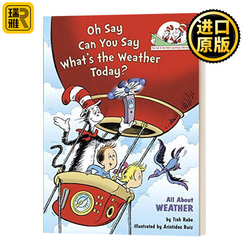 戴帽子的猫图书馆 天气 英文原版 Oh Say Can You Say What's the Weather Today All About Weather 苏斯博士 英文版 进口英语书