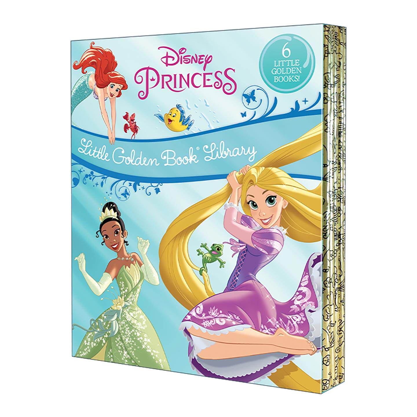 英文原版 Disney Princess Little Golden Book Library 迪士尼公主系列 兰登书屋精装小金书6册盒装套装 小美人鱼 美女与野兽