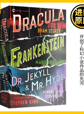 科学怪人 弗兰肯斯坦 吸血鬼伯爵德古拉 化身博士 英文原版 Frankenstein Dracula Dr Jekyll and Mr Hyde 科幻小说 进口英语书籍