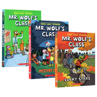 老狼先生的教室 全彩漫画1-3册套装 英文原版绘本 Mr Wolf's Class 1-3 狼老师的课堂故事 英文版儿童英语图画书 进口原版书籍