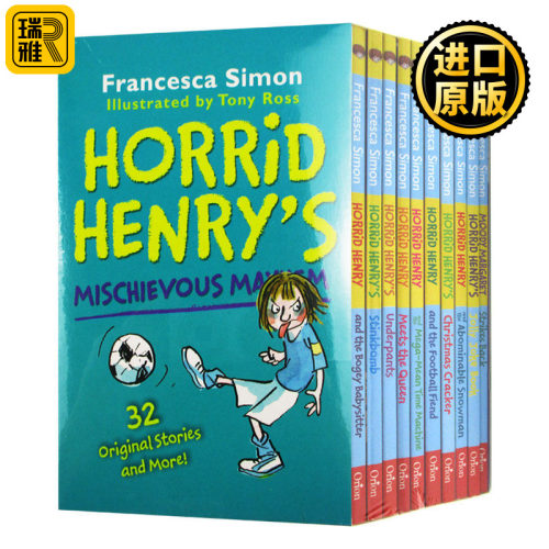 淘气包亨利恐怖亨利10册盒装 Horrid Henry's Mischievous Mayhem 英文原版 Francesca Simon 全英文版进口原版英语书籍