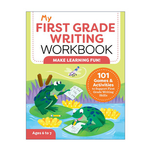 英文原版 My First Grade Writing Workbook 我的一年级写作练习册 101个谜题与活动 儿童STEM教育 填字游戏 符号运用 英文版
