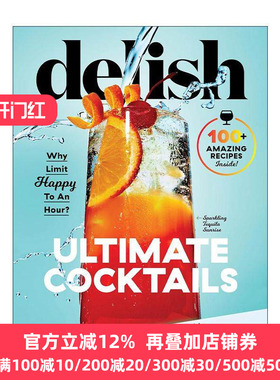 英文原版 Delish Ultimate Cocktails Free 9-Recipe Sampler 美味的终极鸡尾酒配方指南 酒杯使用方式 英文版 进口英语原版书籍