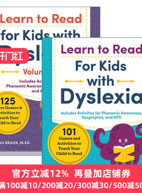 英文原版 Learn to Read for Kids with Dyslexia 阅读障碍儿童学习阅读2册 英文版 进口英语原版书籍