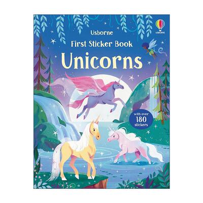 英文原版 Usborne First Sticker Book Unicorns 尤斯伯恩贴纸书 独角兽 儿童互动益智游戏 英文版 进口英语原版书籍