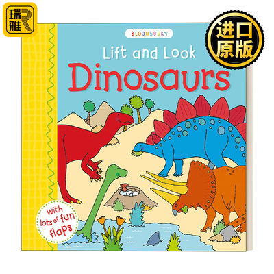 英文原版 Lift and Look Dinosaurs 幼儿科普翻翻纸板书 恐龙 英文版 进口英语原版书籍