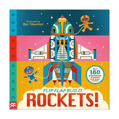 英文原版 Flip Flap Build Rockets 翻滚的火箭 儿童航天科普百科互动翻翻绘本 英文版 进口英语原版书籍