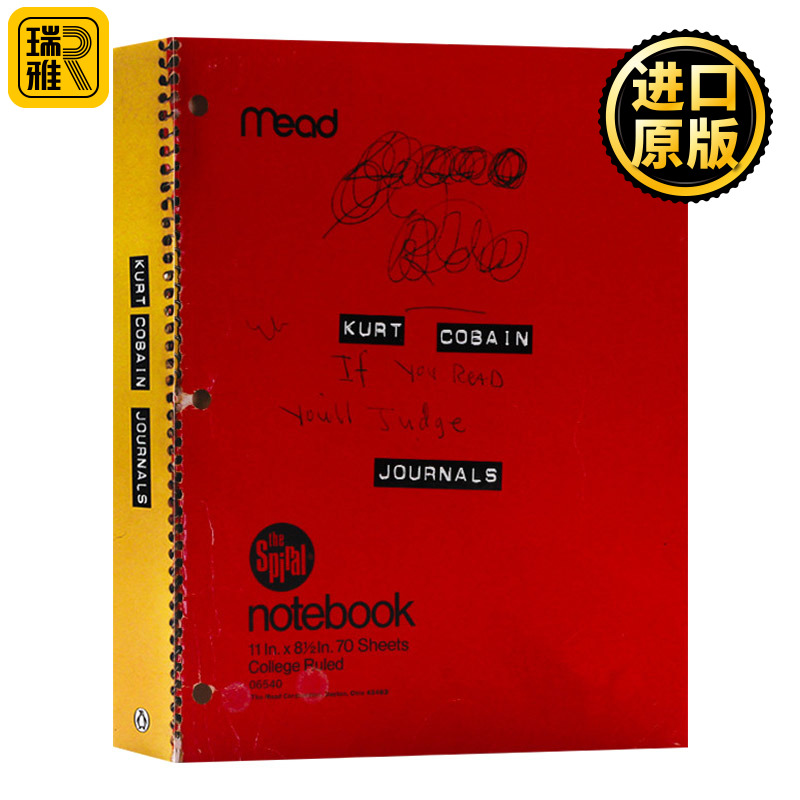 涅槃乐队主唱柯特科本 手稿画册日记 英文原版 Kurt Cobain Journals 英文版 Kurt Cobain 进口英语原版书籍