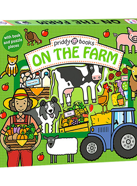 小小角色扮演家 农场Lets Pretend On The Farm英文原版 亲子互动拼图纸板书儿童英语启蒙认知动手操作游戏书Roger Priddy进口书籍