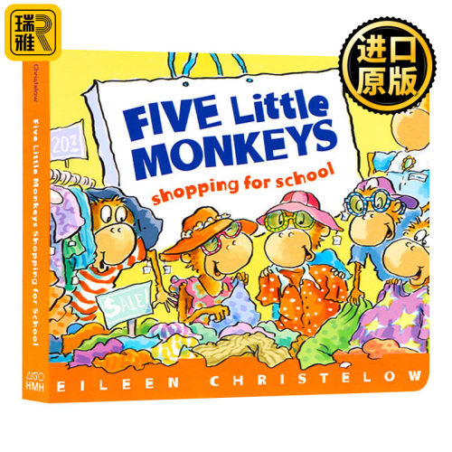 五只小猴子入学购物英文原版