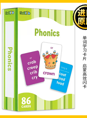 Flash Kids 自然拼读儿童闪卡 Phonics Flash Cards 英文原版 英语单词学习卡片 Flash Kids Editors 全英文版进口原版英语书籍