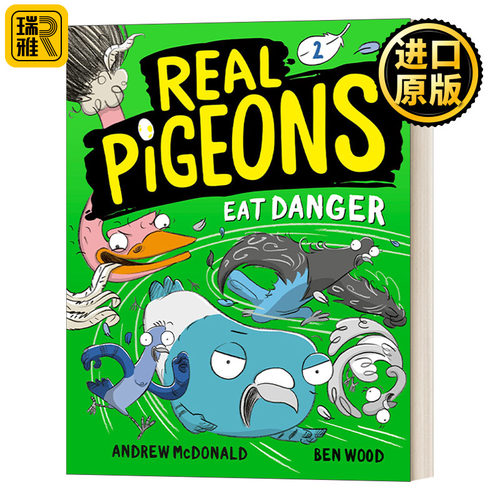 真正的鸽子系列2 吃危险的食物 英文原版Real Pigeons at Danger儿童侦探推理漫画图画小说 Andrew Mcdonald英文版 进口英语原版书