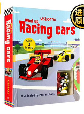 正版 Windup Racing cars 轨道玩具车书 纸板书儿童绘本