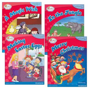 英文原版 Bright Readers L1 小学英语分级阅读绘本1级系列4册 丛林中 圣诞快乐 神奇祝愿 做复活节彩蛋 英文版 进口英语原版书籍