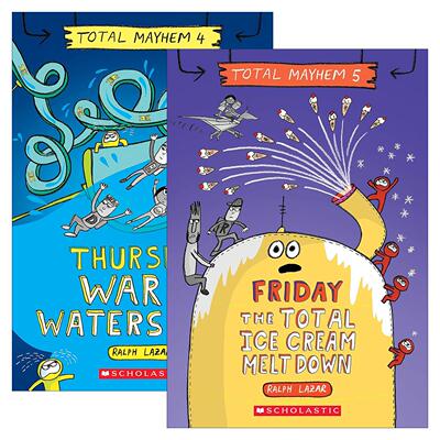 英文原版 Total Mayhem 大混乱系列2册 冰淇淋融化完了 水滑梯之战 英文版 进口英语原版书籍