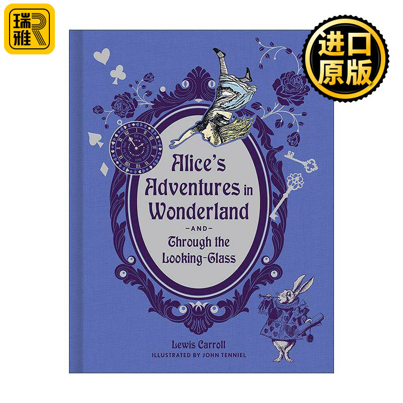 英文原版 Alice's Adventures in Wonderland and Through the Looking Glass 爱丽丝镜中奇遇记 豪华精装版附背景和参考书目注释