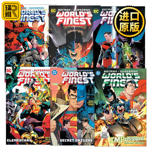 英文原版 Batman/Superman World's Finest 蝙蝠侠 超人 世界至佳拍档系列6册 DC漫画 马克·怀德 英文版 进口英语原版书籍