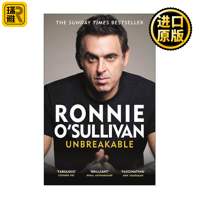英文原版 Unbreakable 坚不可摧 牢不可破 斯诺克运动员罗尼奥沙利文自传 英文版 进口英语原版书籍